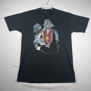 Native American Warrior Graphic Print Short Sleeve Winter‎ of '41 Chuck Ren LG